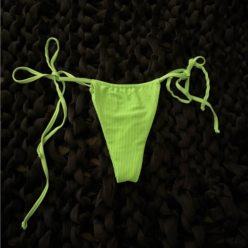 Frankie’s Bikinis Tia Ribbed String Bikini Bottom